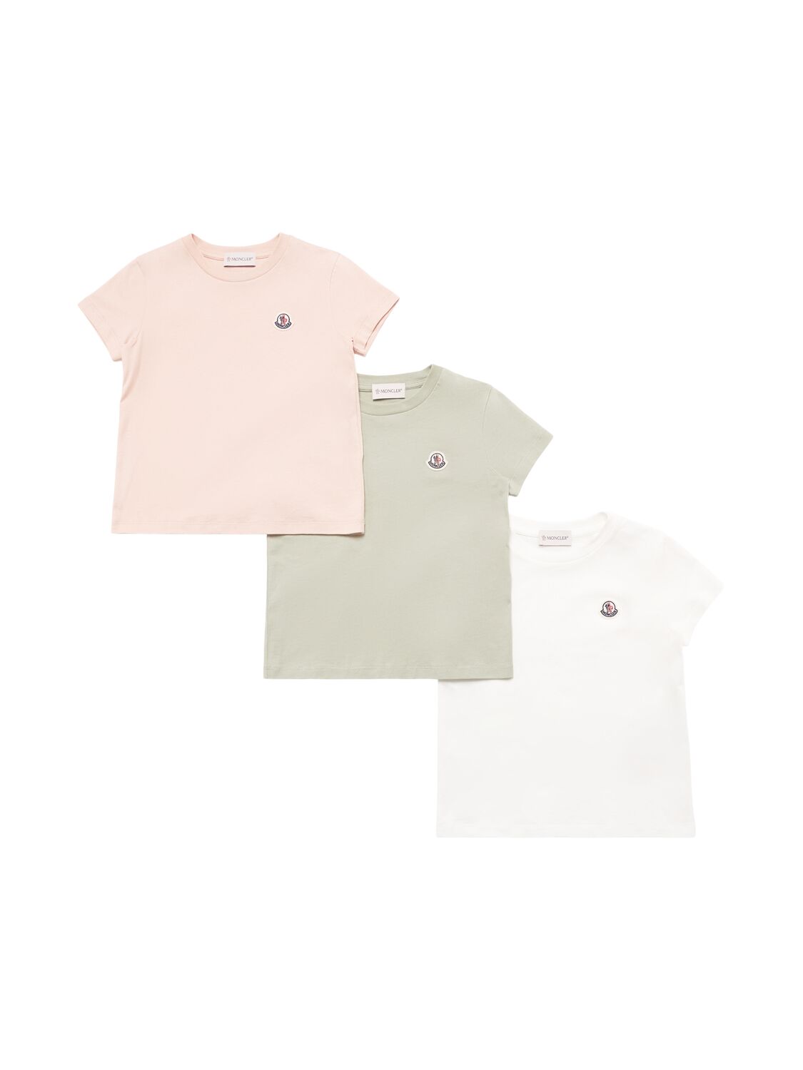 Moncler Pack Of 3 Logo Patch Cotton T-shirts