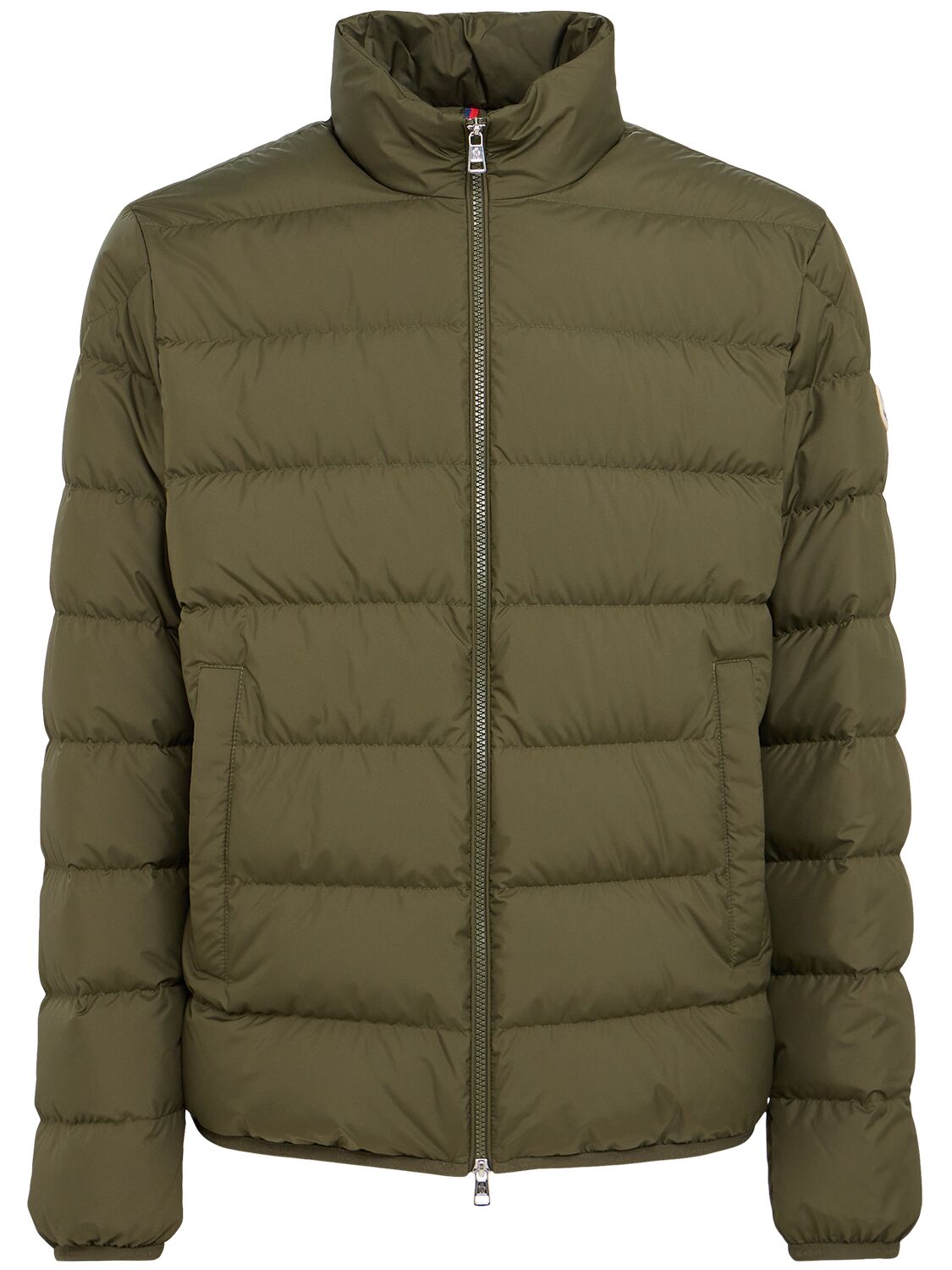 Moncler Collar Puffer Quilted Pockets Coat In Green