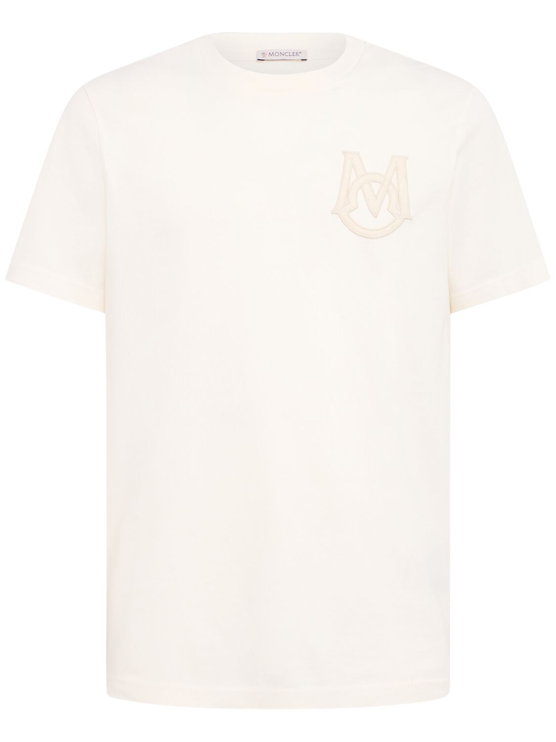 Logo Cotton Jersey T-shirt - MONCLER - Modalova