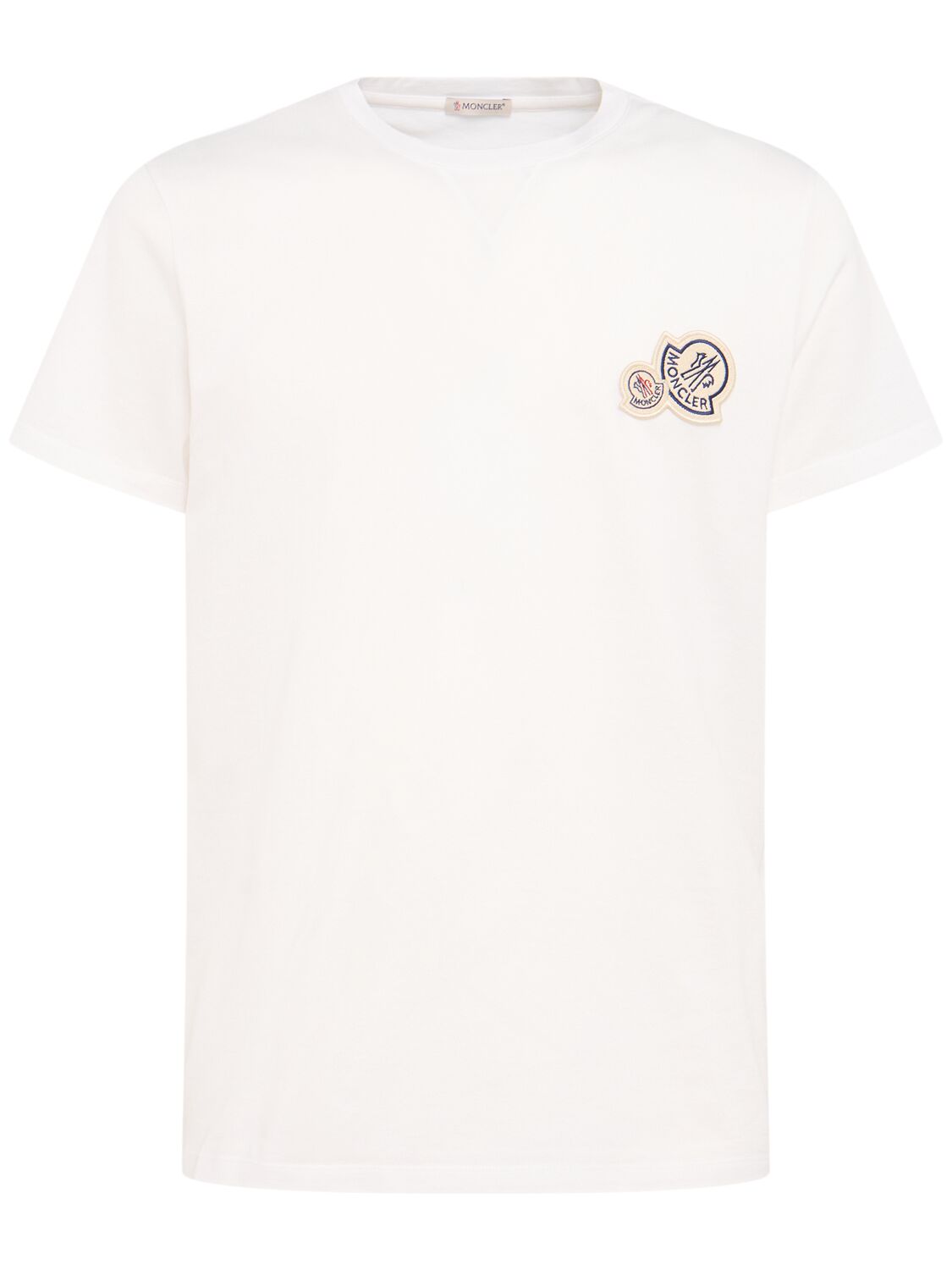 Double Logo Patch Cotton T-shirt - MONCLER - Modalova