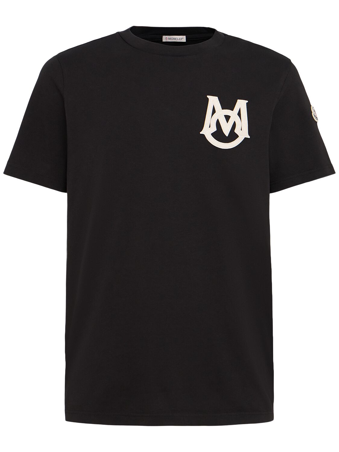Logo Cotton Jersey T-shirt - MONCLER - Modalova