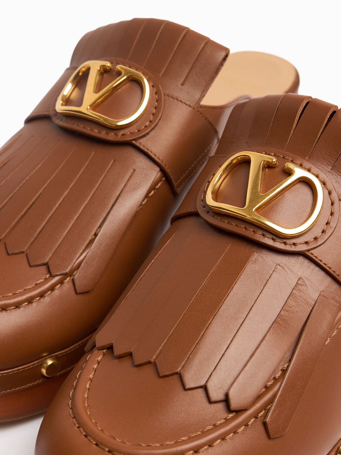 Valentino 45mm Leather Clogs