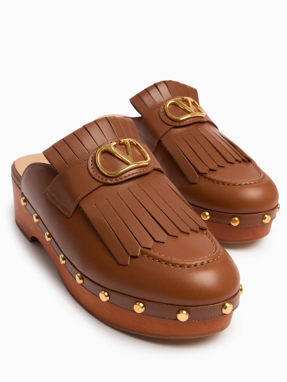 Valentino 45mm Leather Clogs