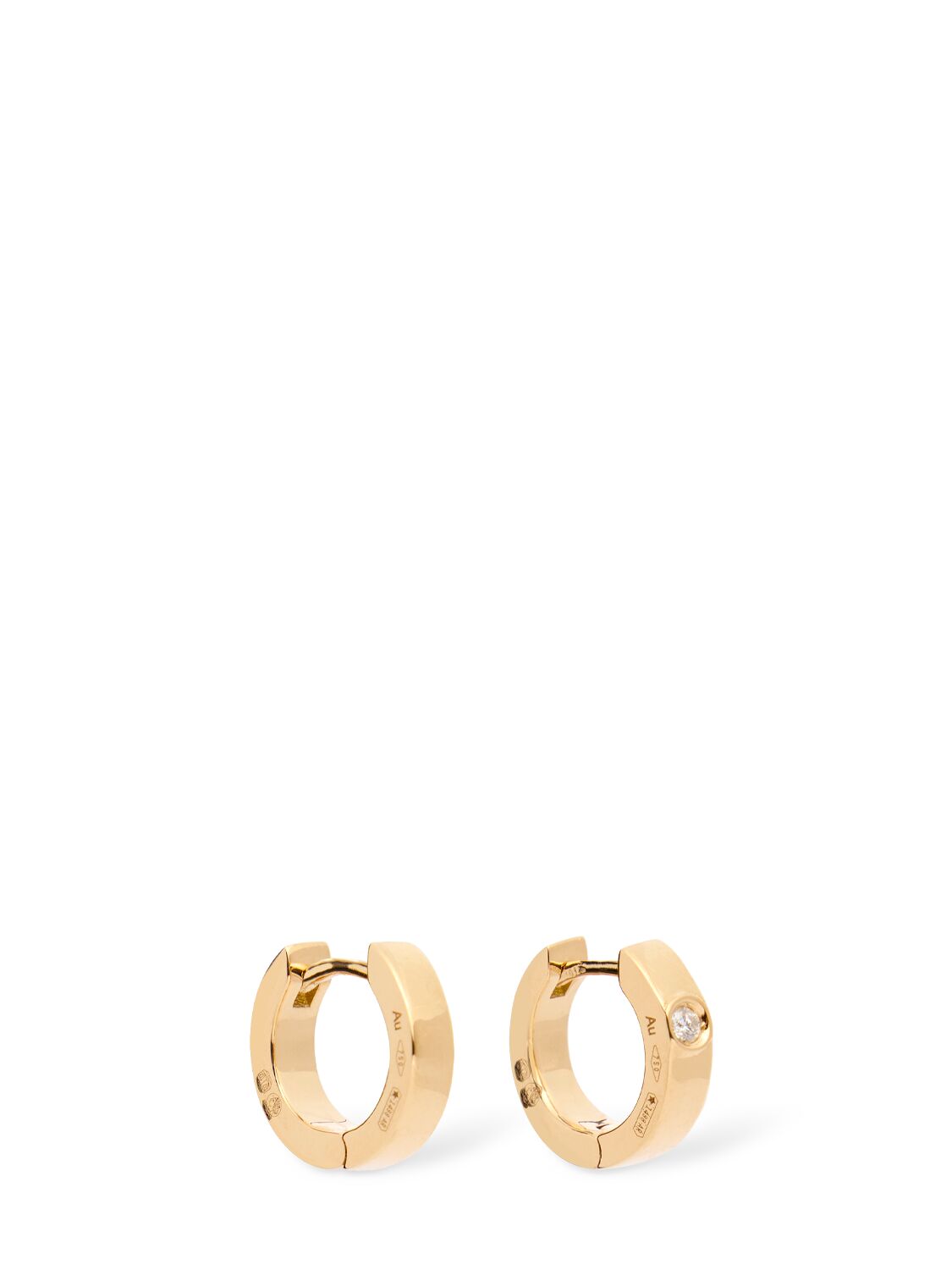 Totême 18kt Bezel Diamond Hoop Earrings