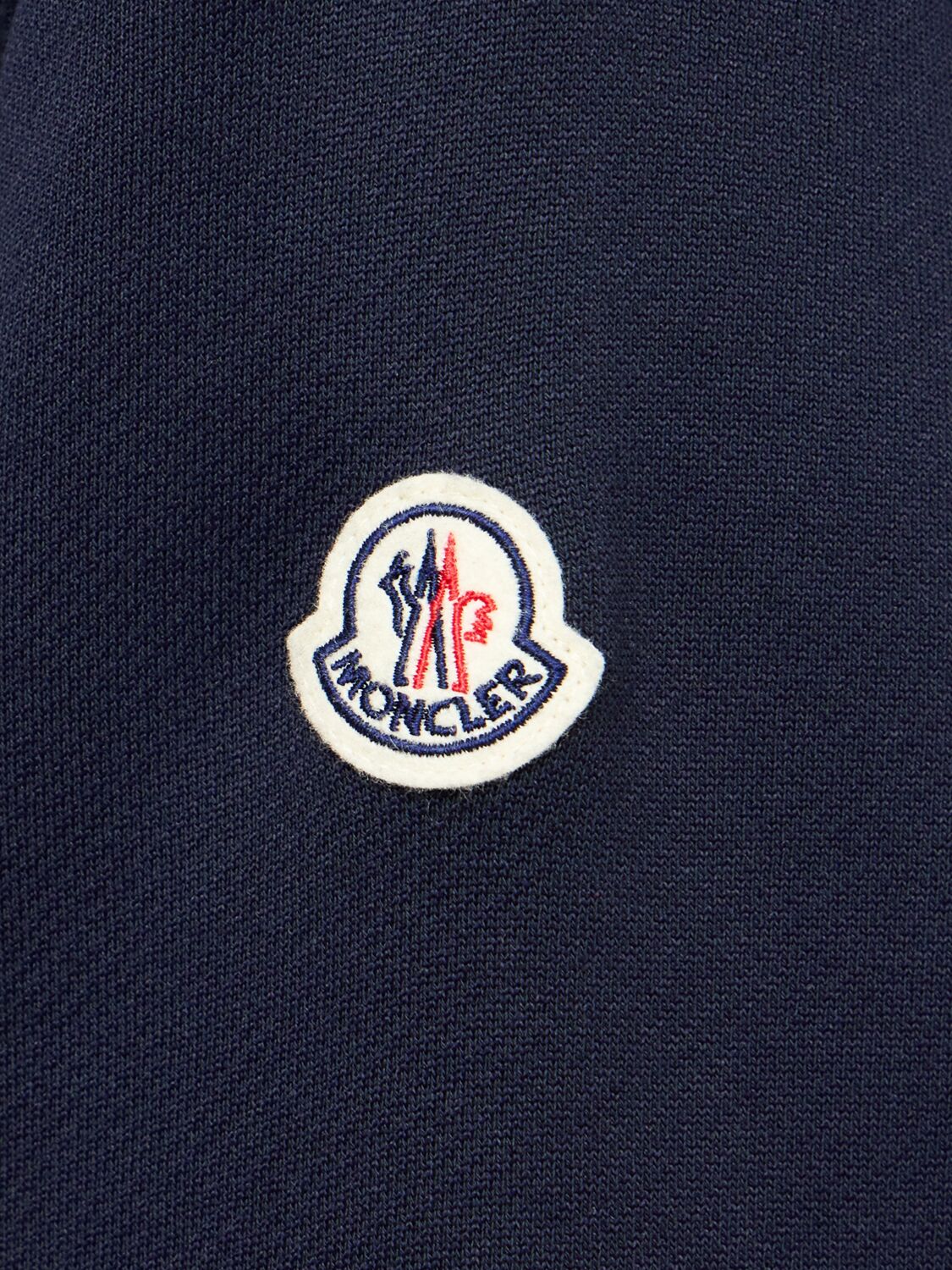 Moncler Cotton Blend Zip-up Hoodie In Blue