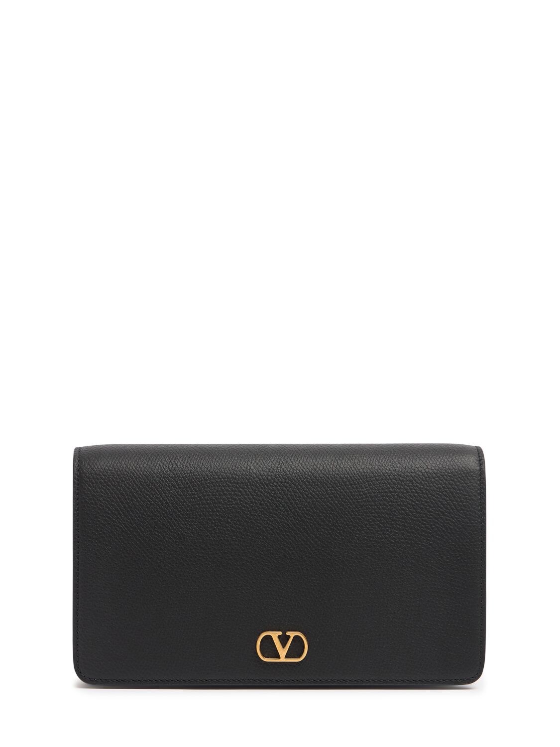 Valentino Garavani Vlogo Signature Leather Wallet W/chain