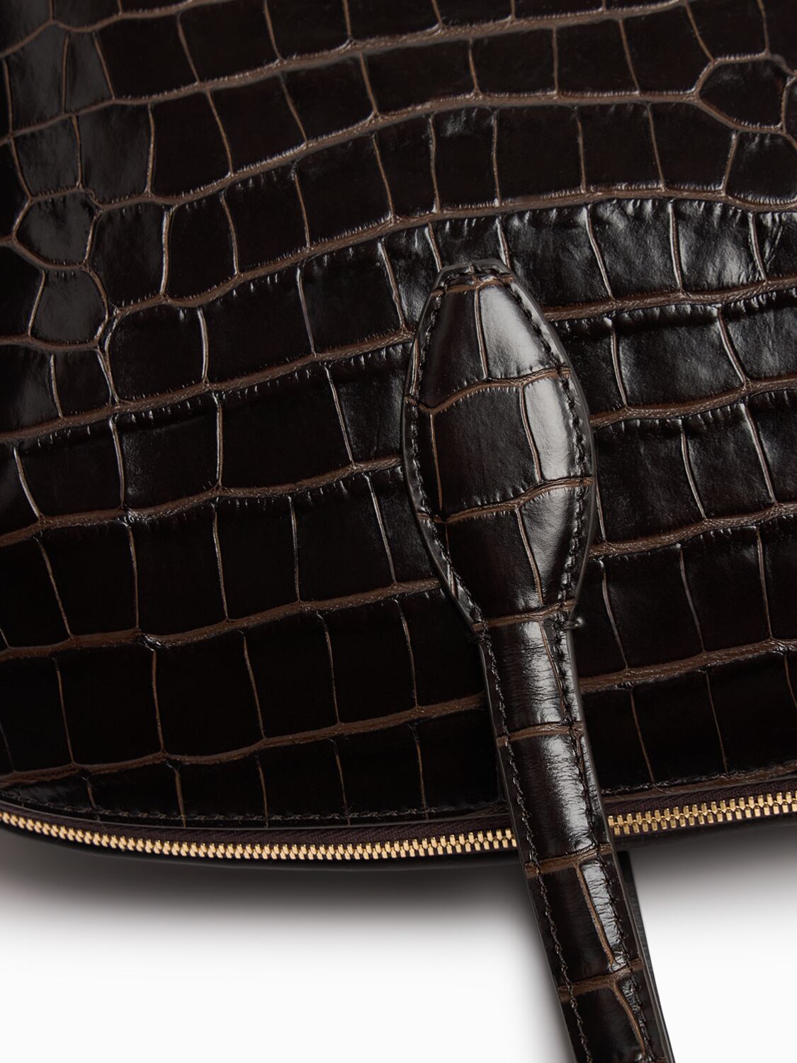 Totême Day Croc Embossed Leather Tote Bag