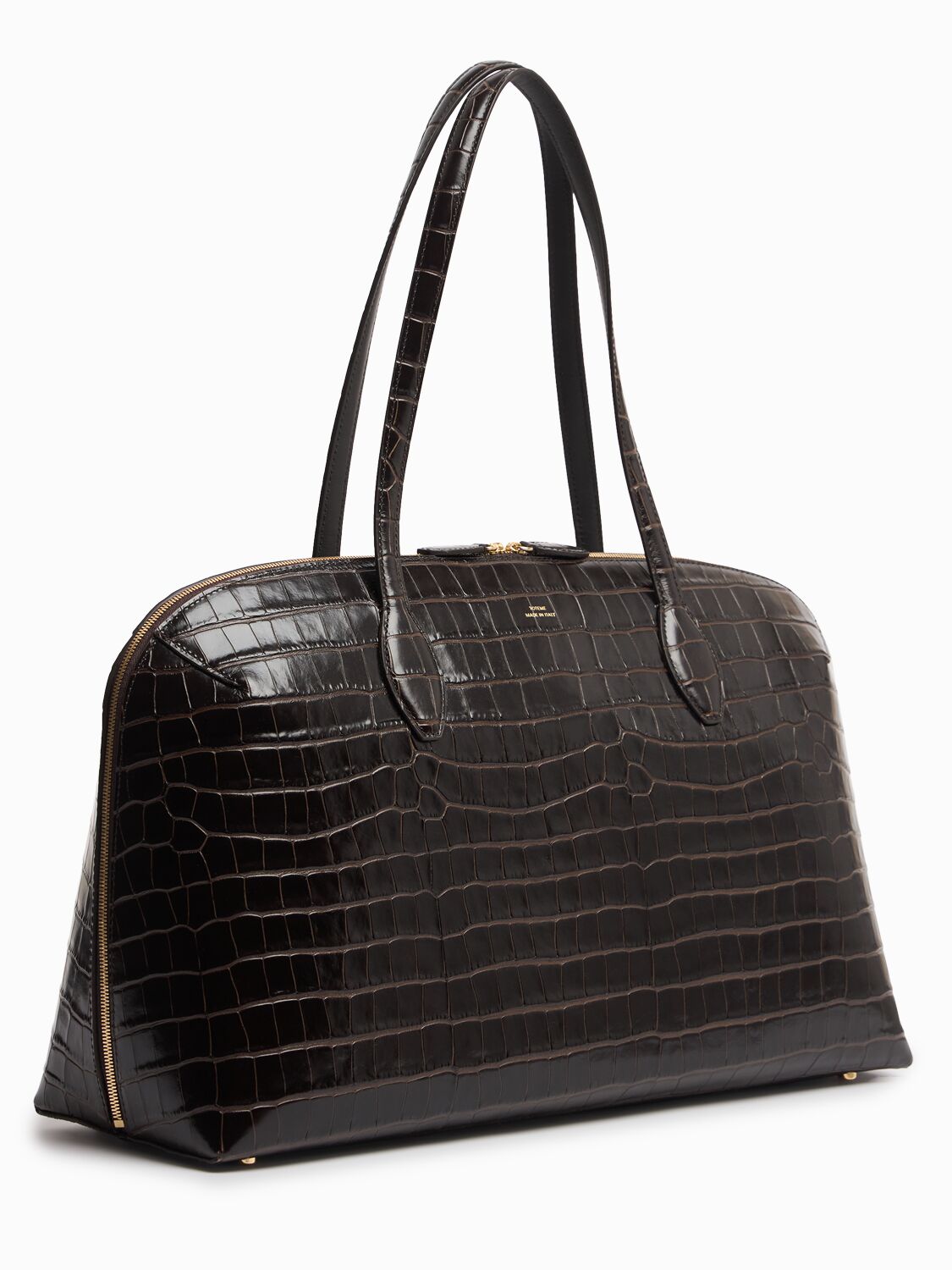 Totême Day Croc Embossed Leather Tote Bag