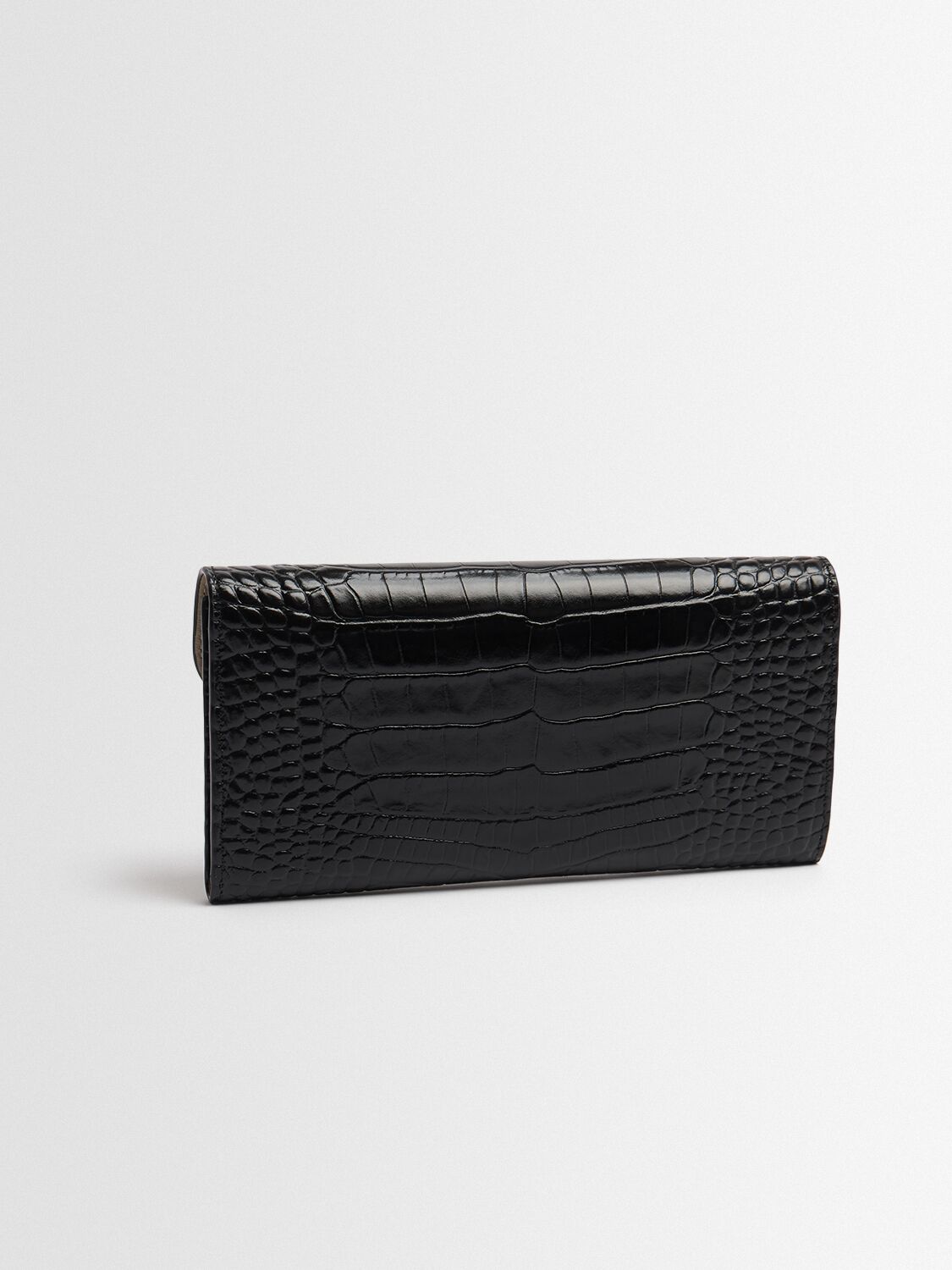 Totême T-lock Croc Embossed Leather Wallet