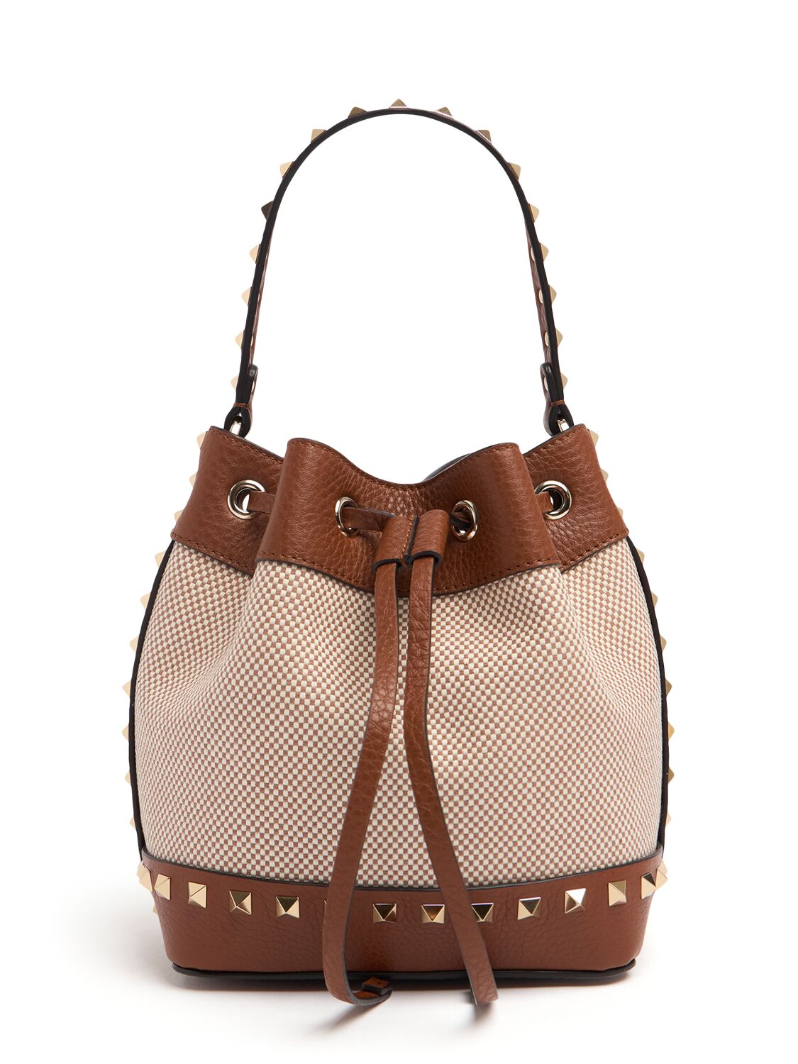 Valentino Garavani Rockstud Canvas & Leather Bucket Bag