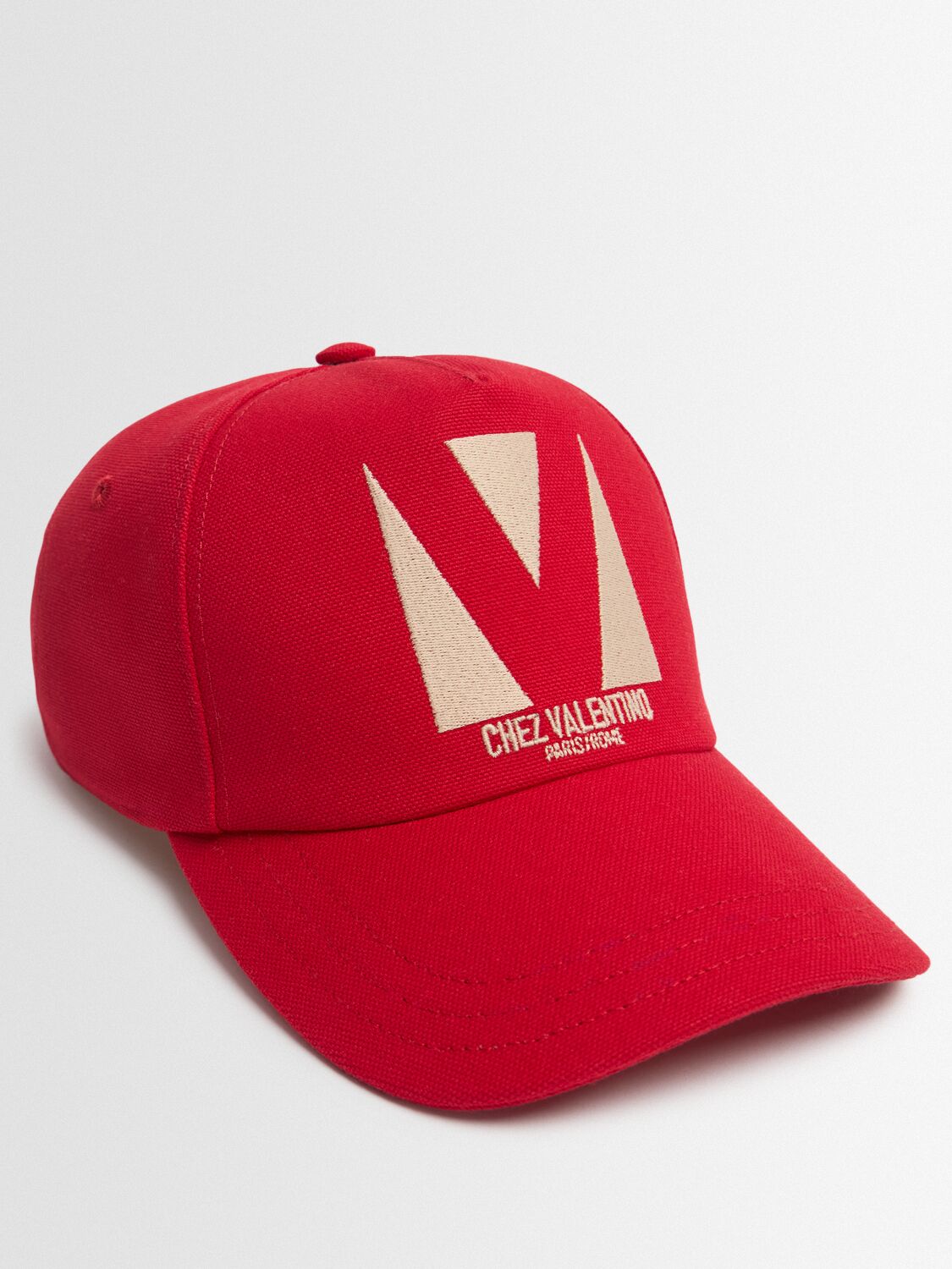 Valentino Logo Cotton Baseball Cap