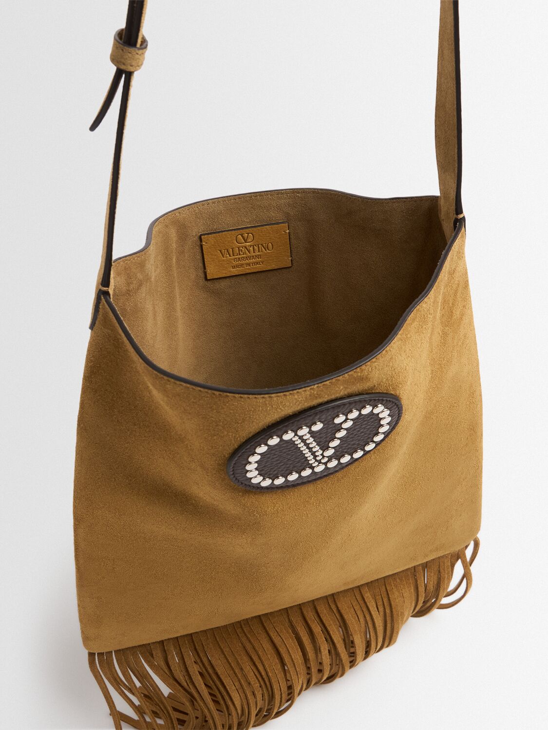 Valentino Vlogo Suede Crossbody Bag