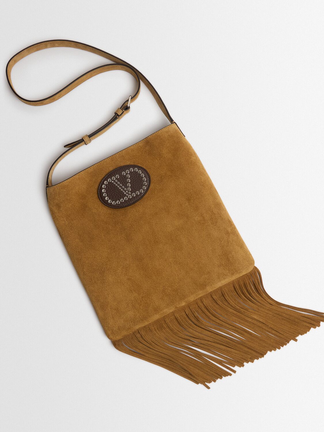 Valentino Vlogo Suede Crossbody Bag