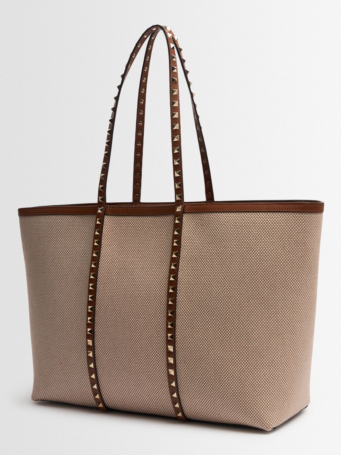 Valentino Rockstud Canvas Tote Bag