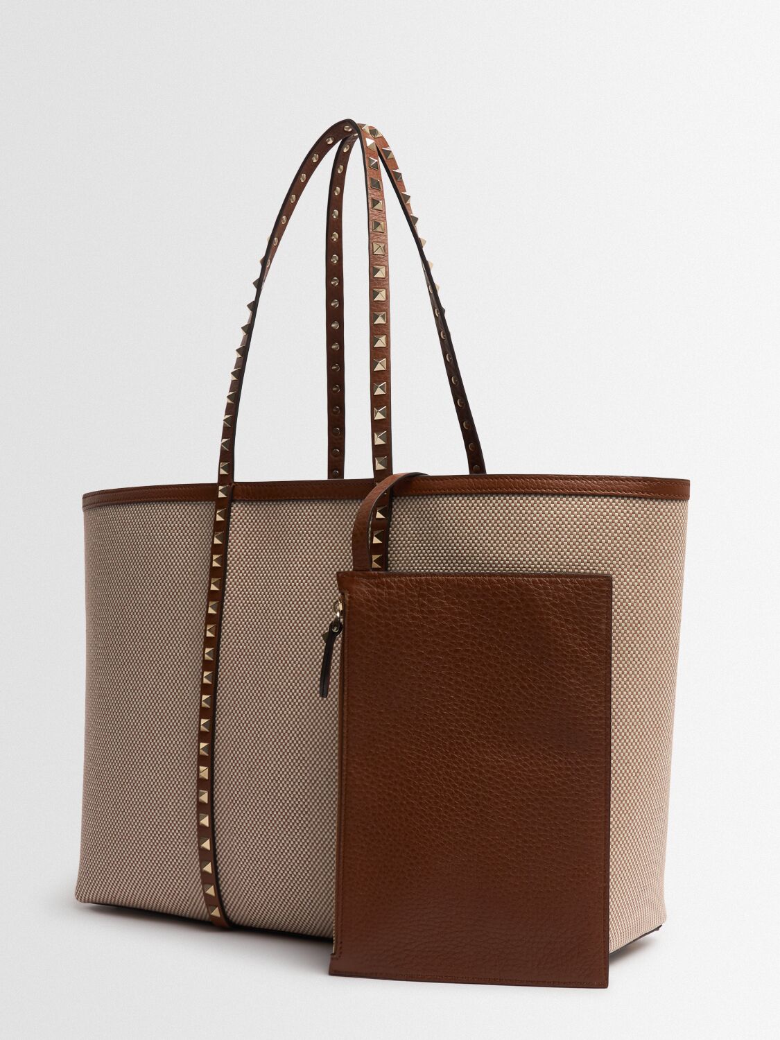 Valentino Rockstud Canvas Tote Bag