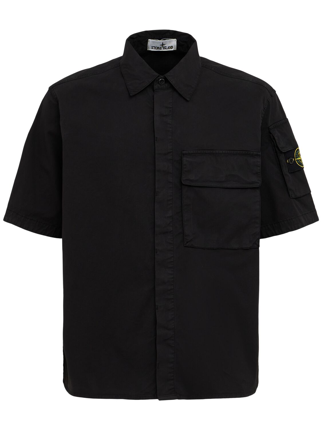 Chemise En Sergé De Coton Stretch - STONE ISLAND - Modalova