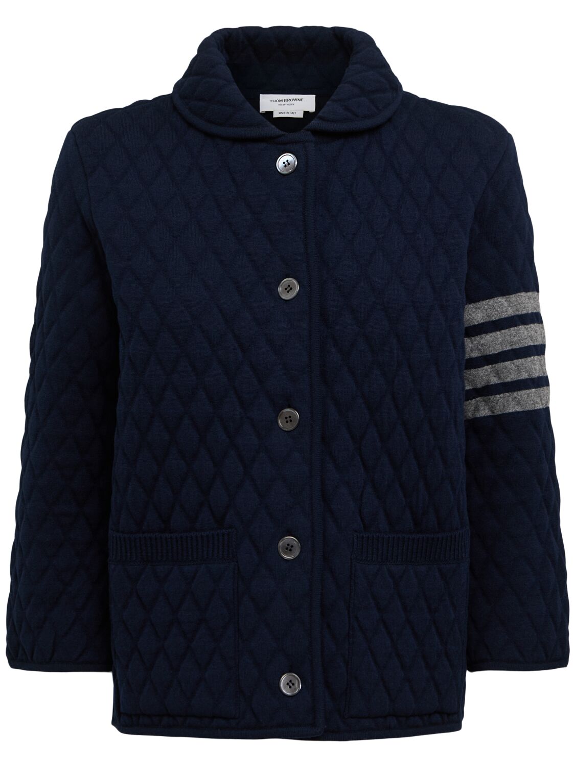 Thom Browne 4-bar Wool Blend Polo Collar Jacket