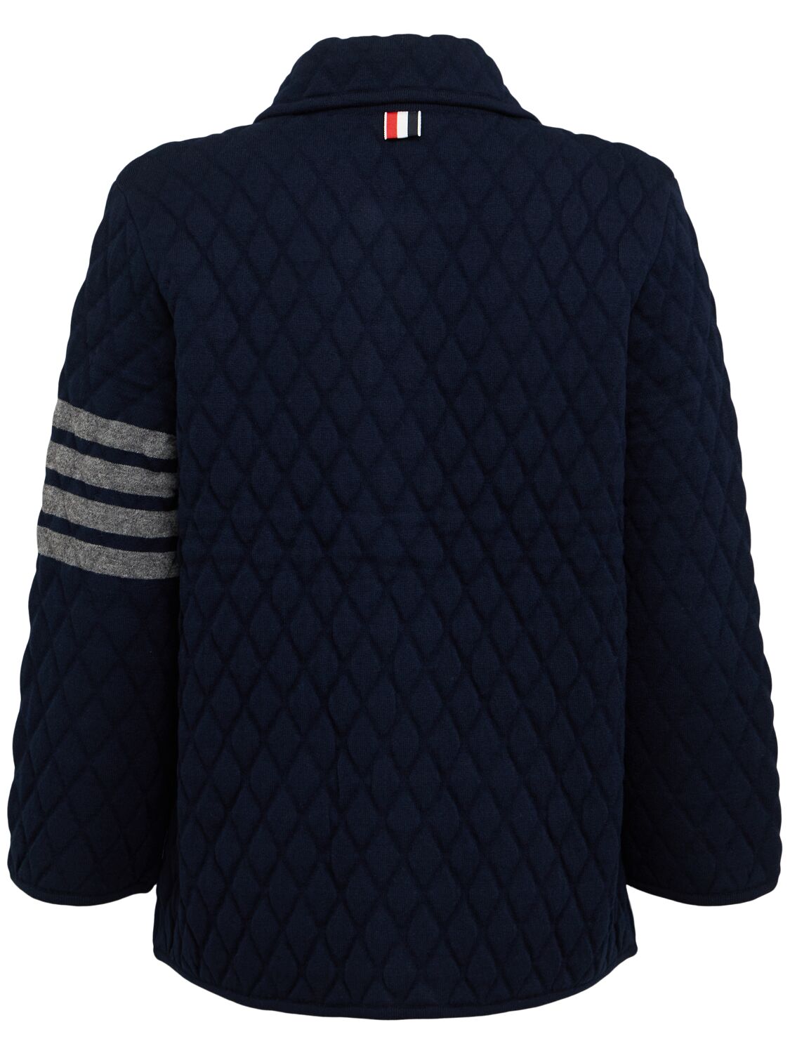Thom Browne Navy Quilted Knit Merino Wool 4-bar Work Jacket