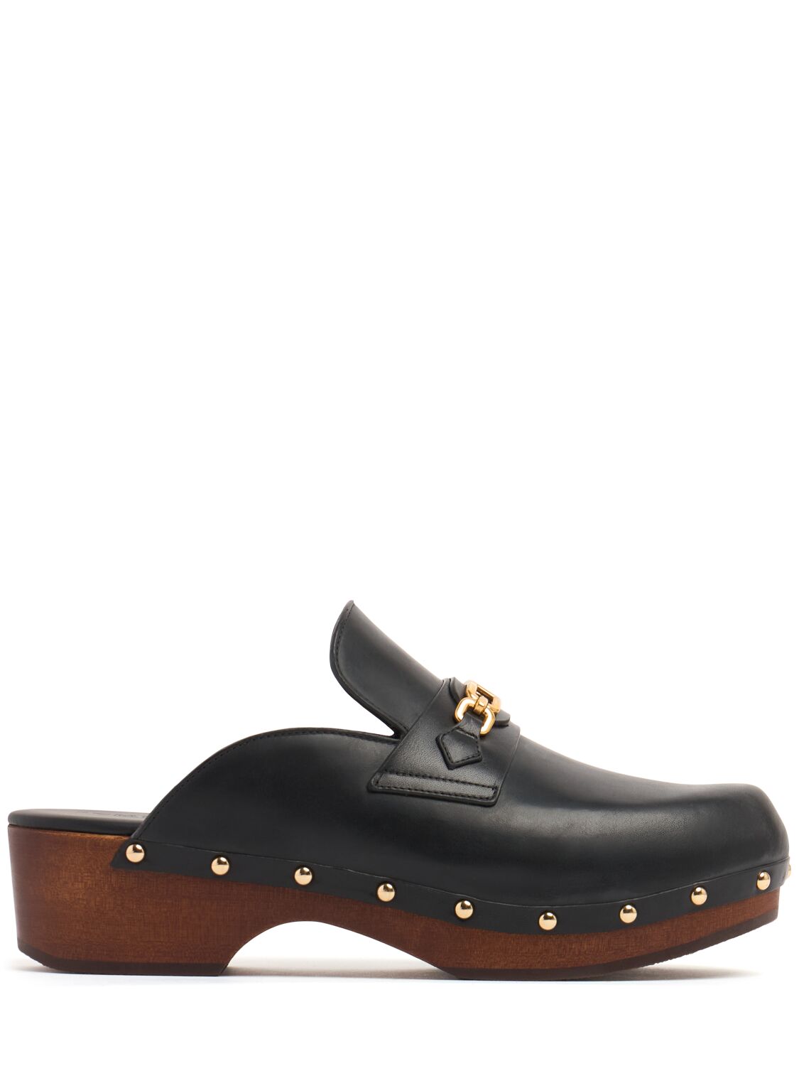 Tom Ford 45mm Leather Clogs In Black