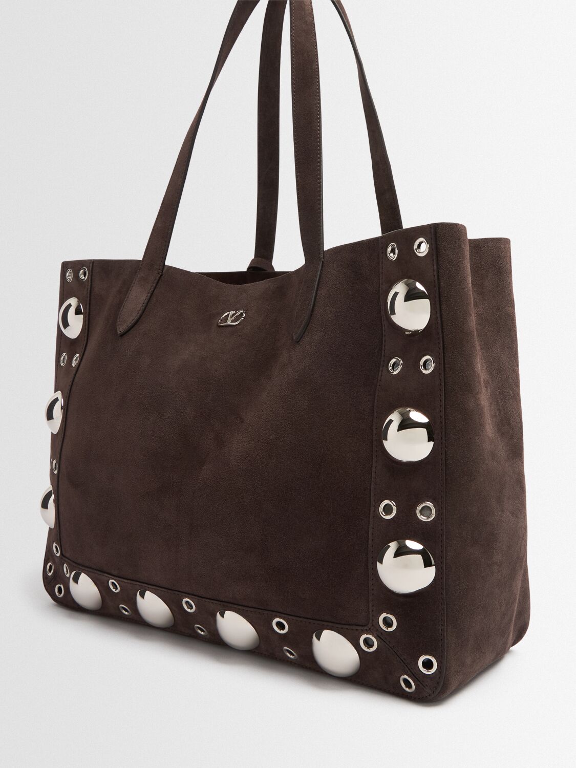 Valentino Embellished Suede Tote Bag