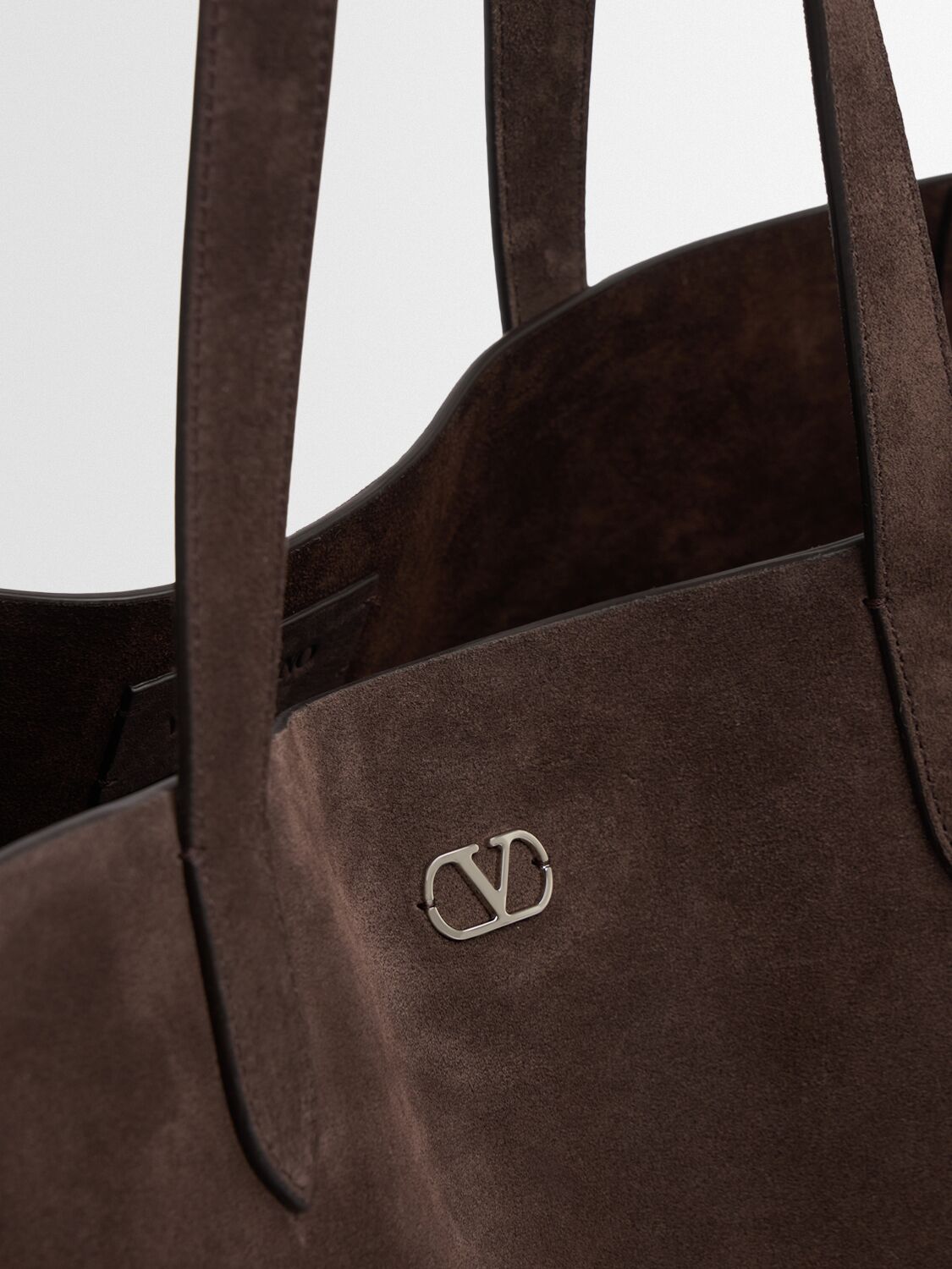 Valentino Embellished Suede Tote Bag