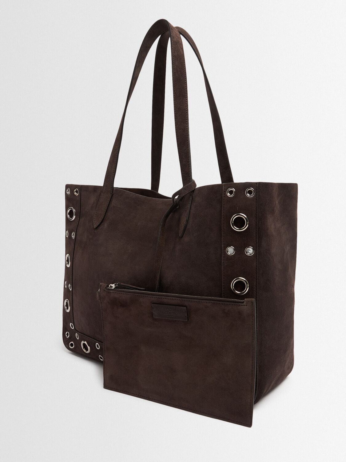 Valentino Embellished Suede Tote Bag