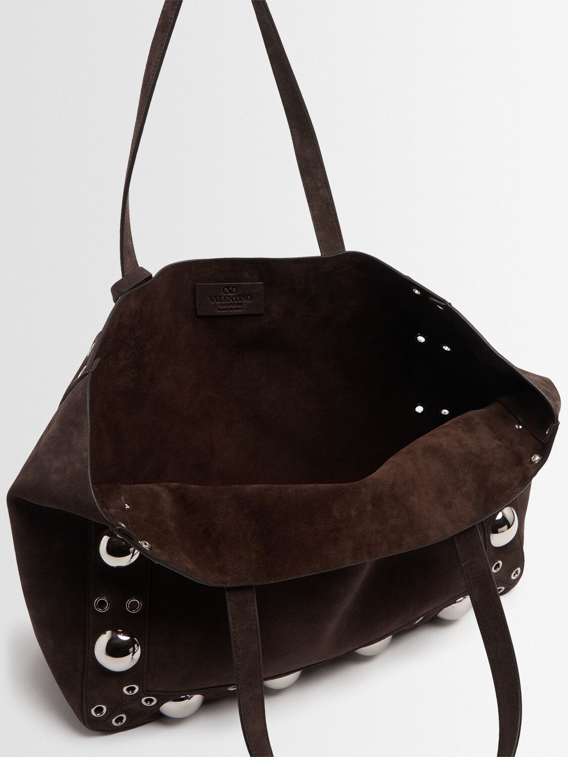 Valentino Embellished Suede Tote Bag