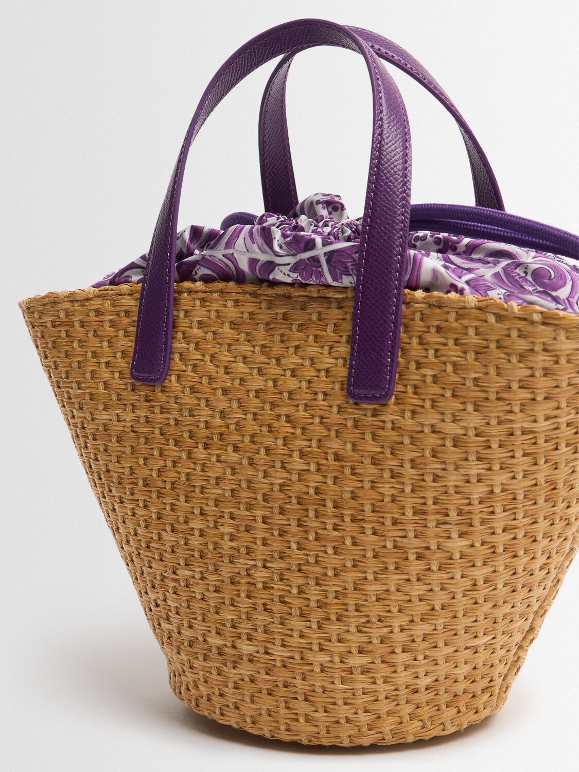 Dolce & Gabbana Embroidered Logo Raffia Tote Bag
