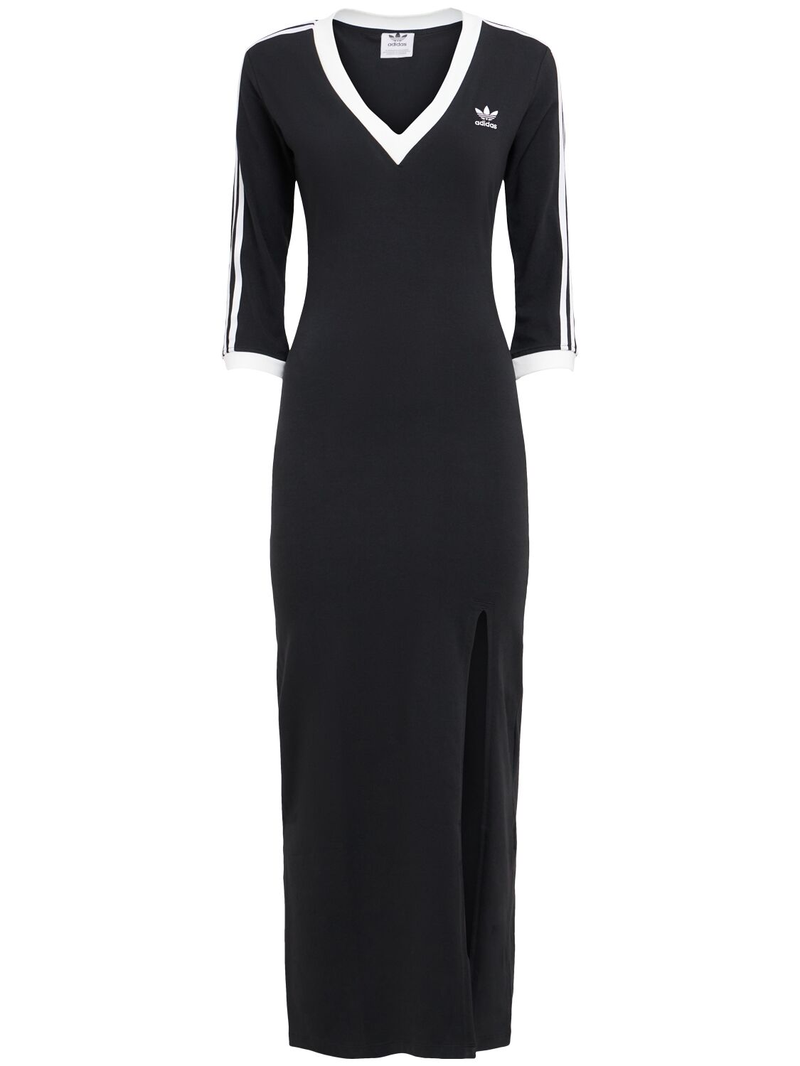 Logo Stretch Cotton Midi Dress