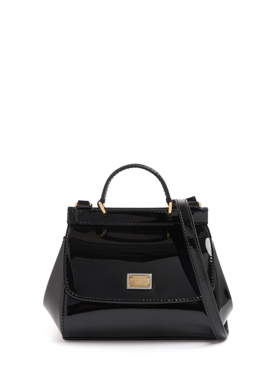 Dolce & Gabbana Sicily Patent Leather Shoulder Bag