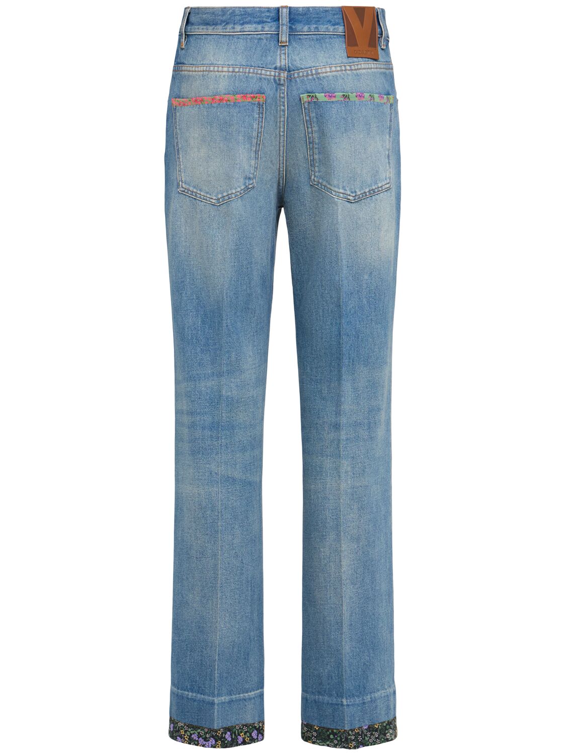 Valentino Straight-fit Denim Pants With Colorful Embellishments
