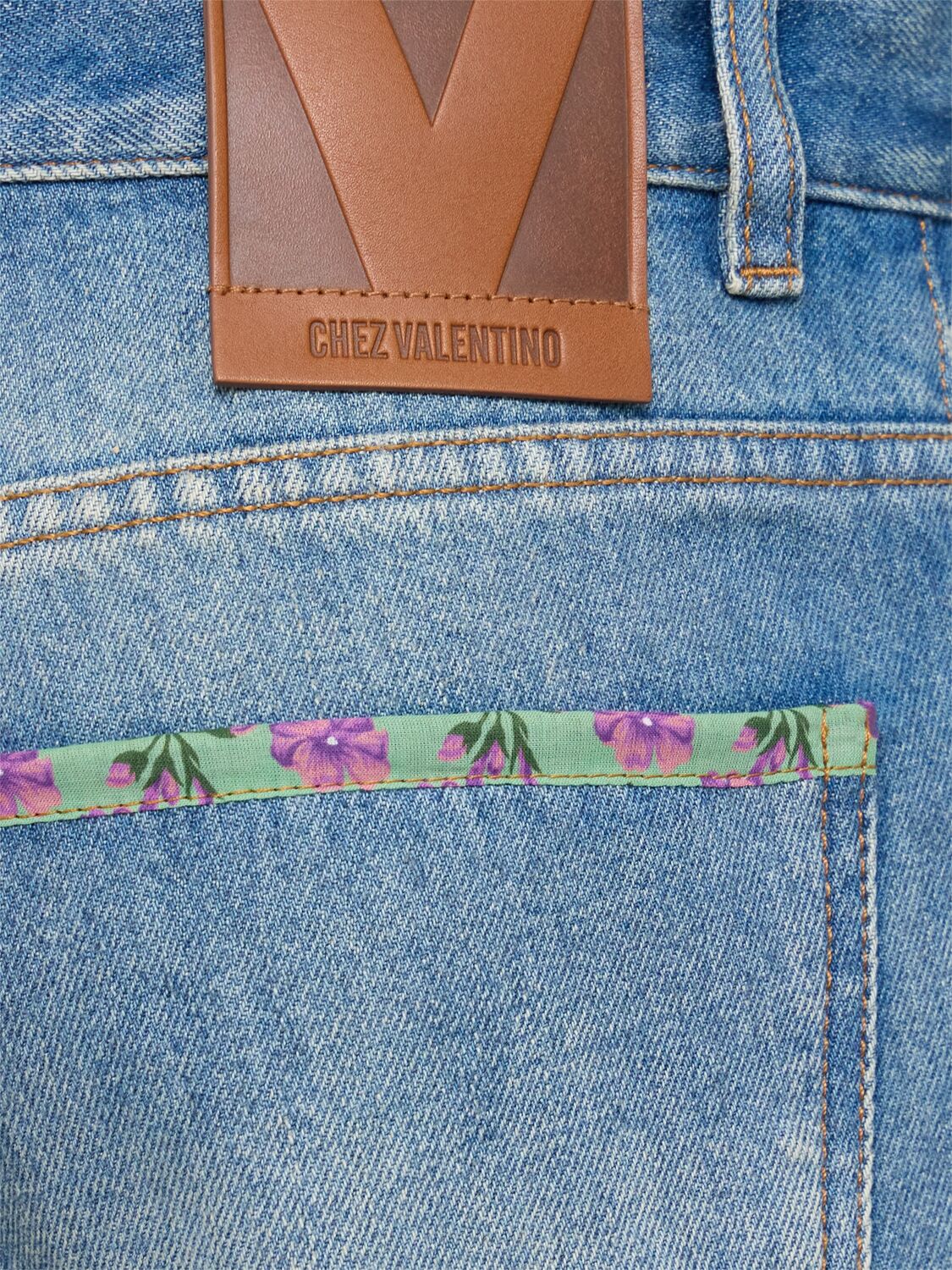 Valentino Straight-fit Denim Pants With Colorful Embellishments