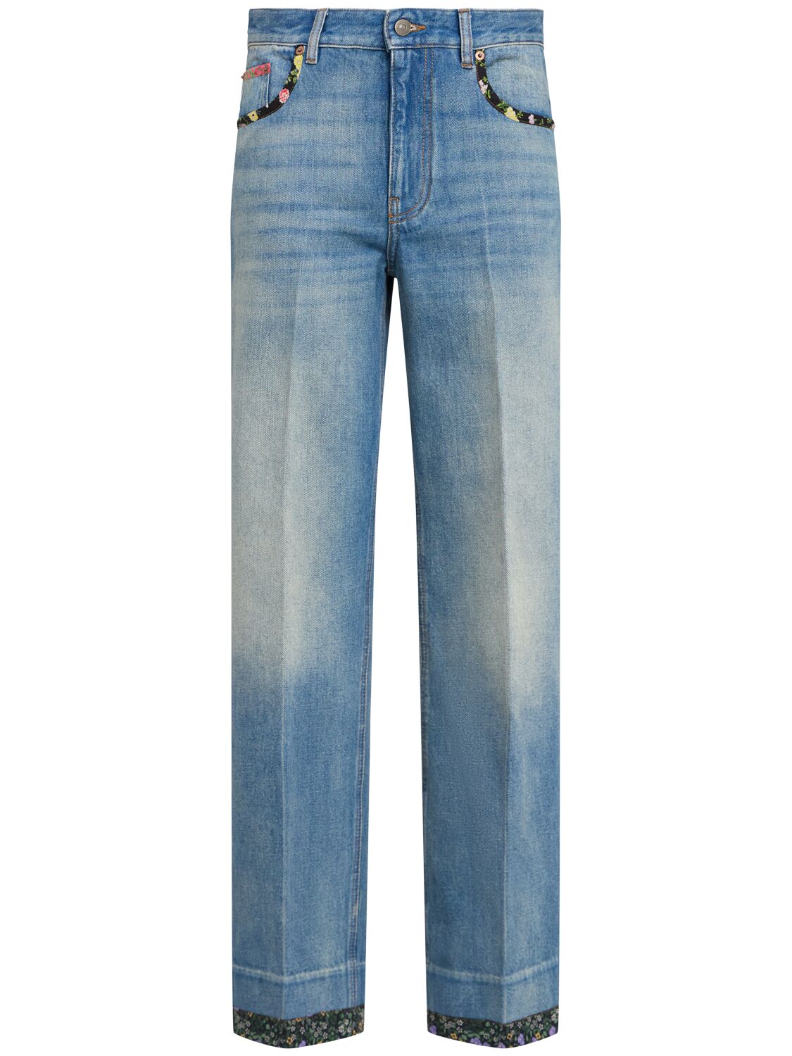 Valentino High Rise Viscose Straight Jeans