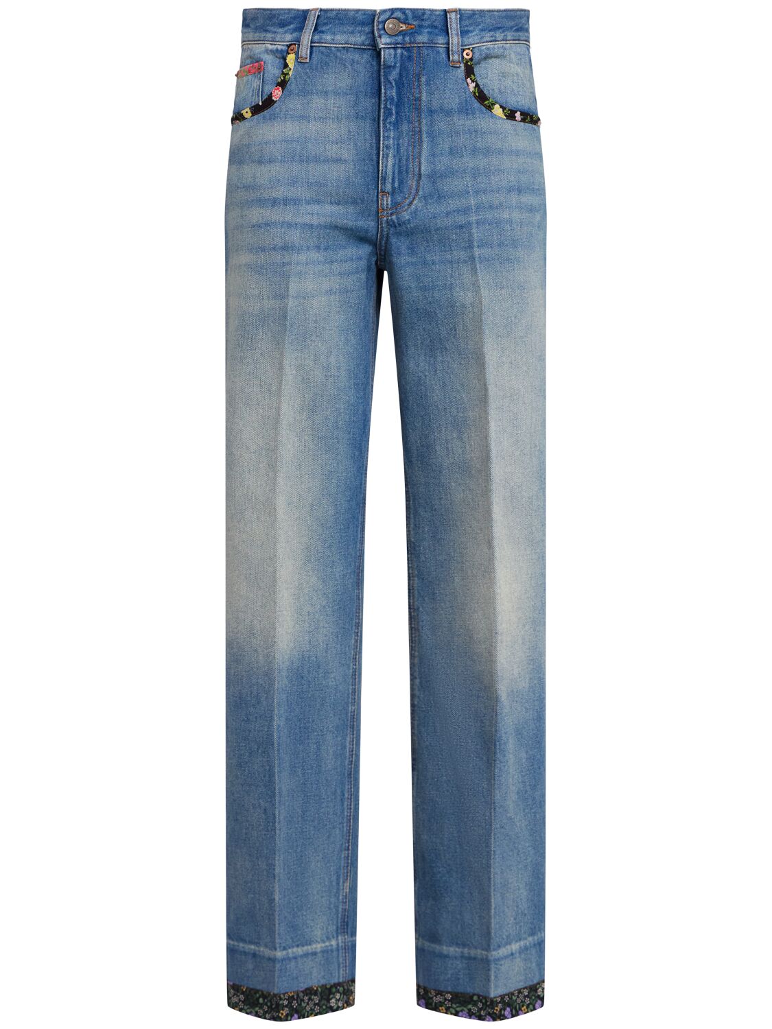 High Rise Viscose Straight Jeans