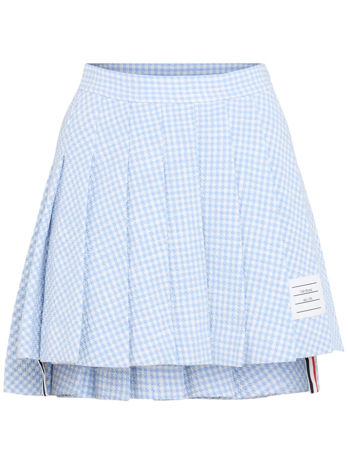 Thom Browne Pleated Gingham Tweed Mini Skirt