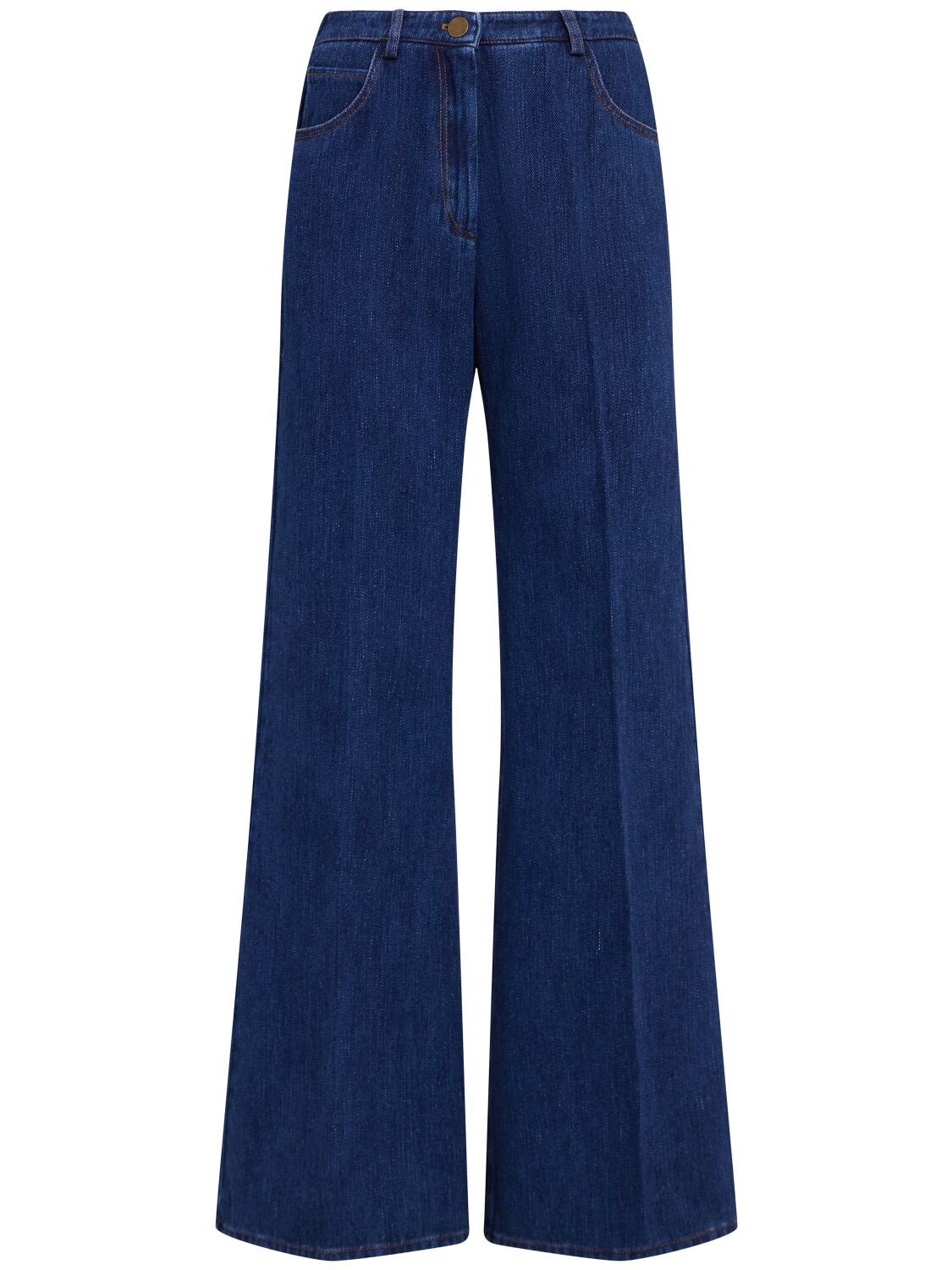 FORTE_FORTE Cotton Denim Wide Pants