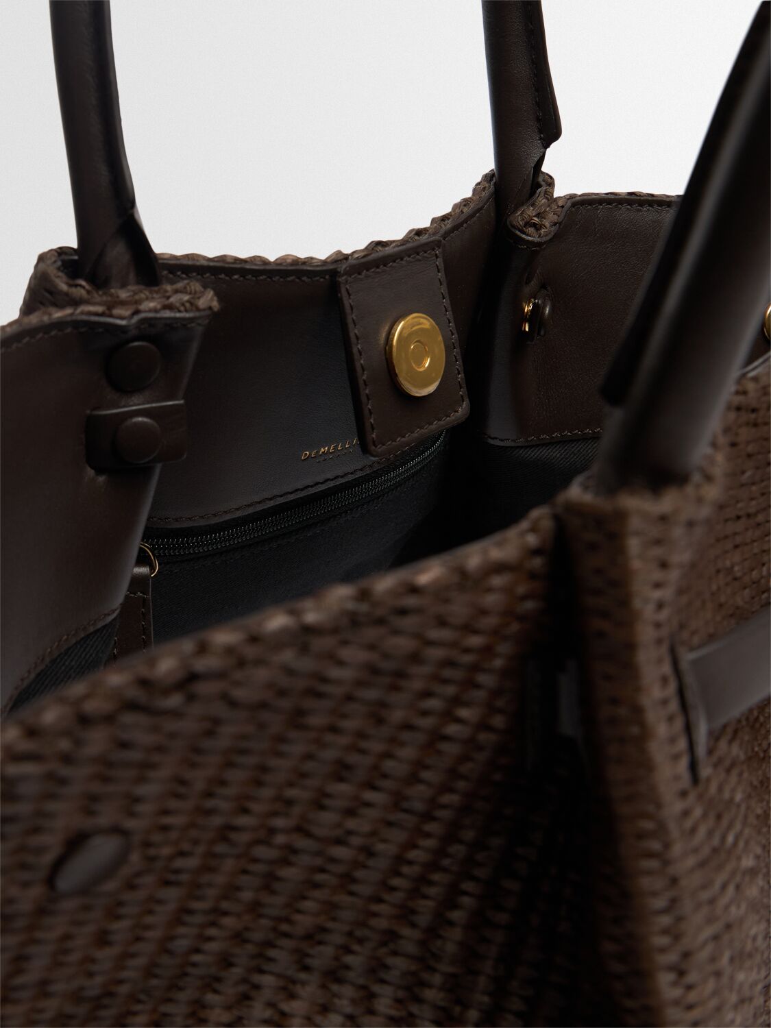 Demellier The Midi New York Raffia Bag