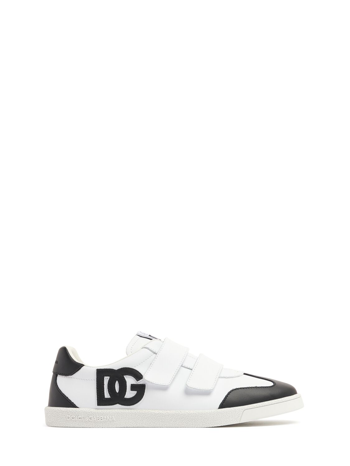 Dolce & Gabbana Logo Print Leather Strap Sneakers