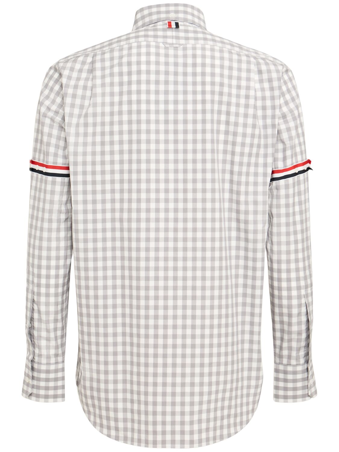 Thom Browne Grey Vertical-stripe Long-sleeve Shirt In Gray
