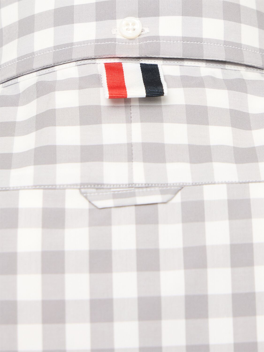 Thom Browne Grey Vertical-stripe Long-sleeve Shirt In Gray