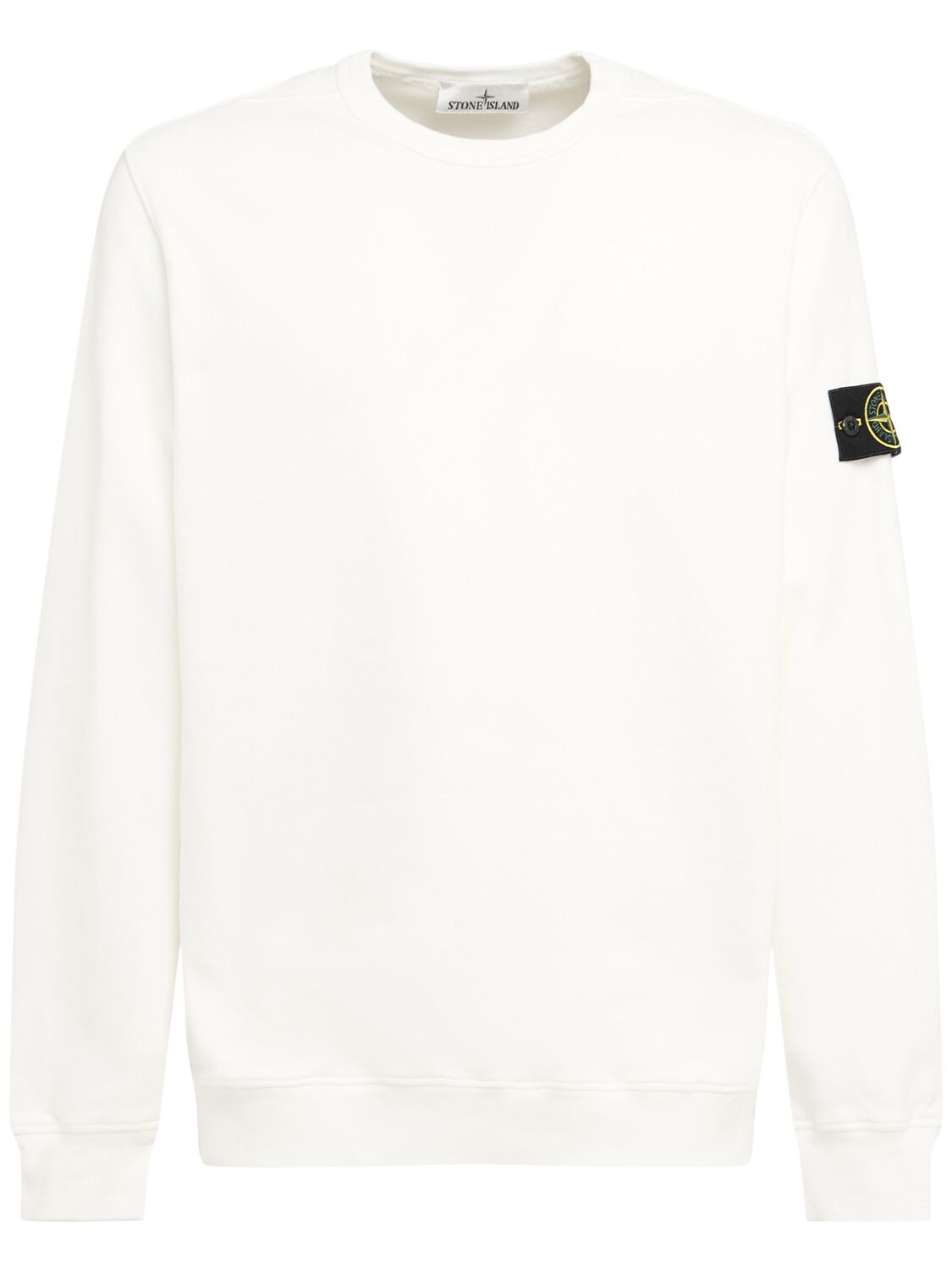 Sweat-shirt En Coton Brossé - STONE ISLAND - Modalova