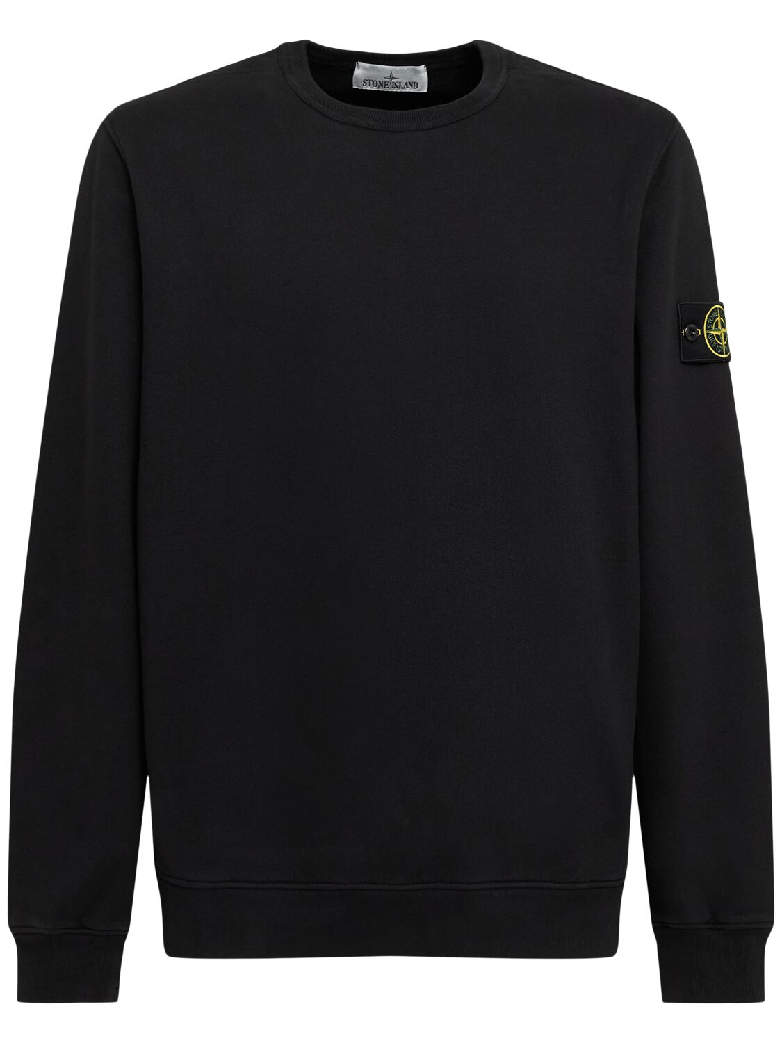 Sweat-shirt En Coton Brossé - STONE ISLAND - Modalova