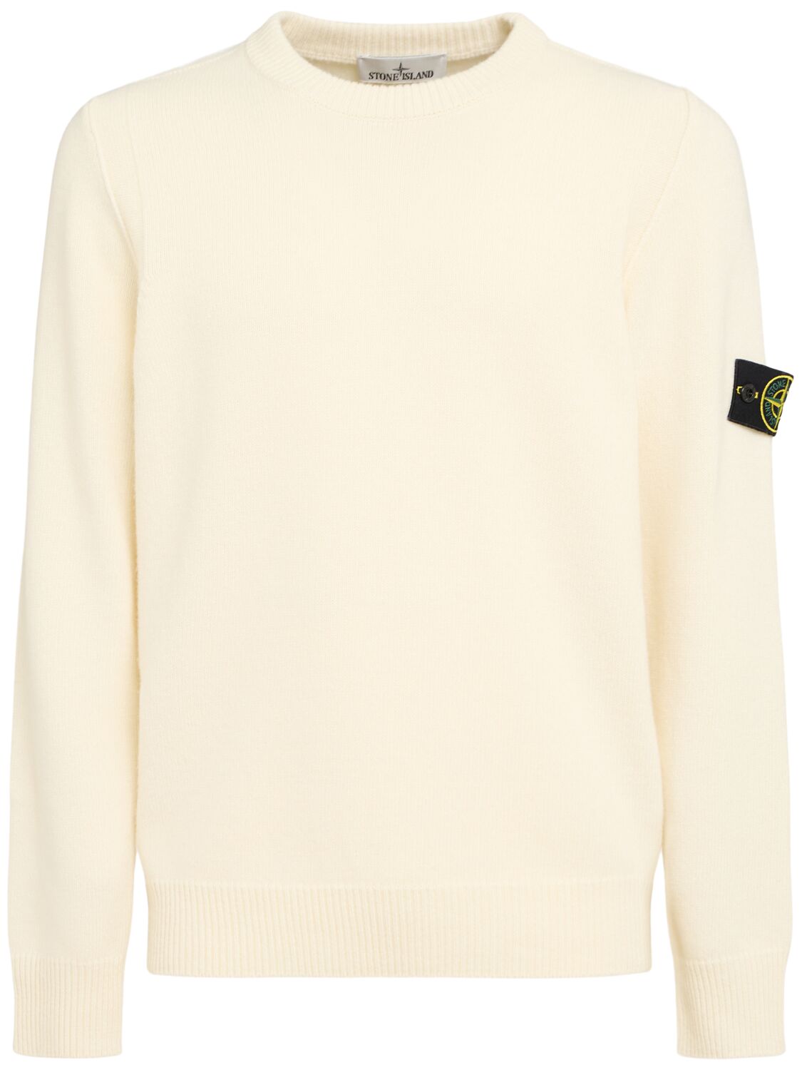 Pull-over En Laine Mélangée À Col Ras-du-cou - STONE ISLAND - Modalova