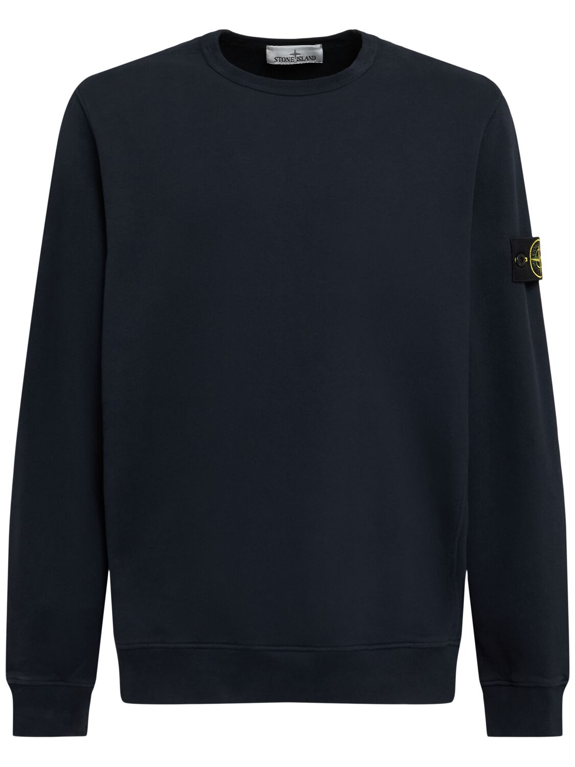 Sweat-shirt En Coton Brossé - STONE ISLAND - Modalova