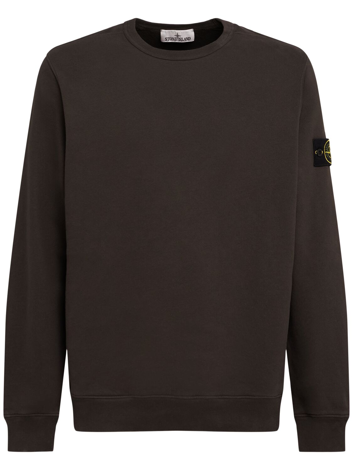 Sweat-shirt En Coton Brossé - STONE ISLAND - Modalova
