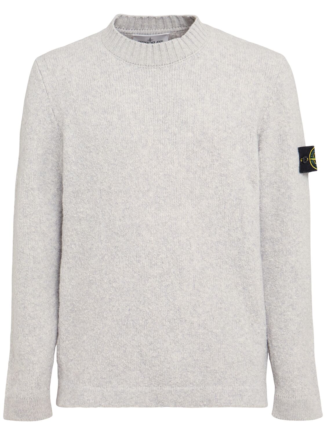 Pull-over En Laine Mélangée À Col Ras-du-cou - STONE ISLAND - Modalova