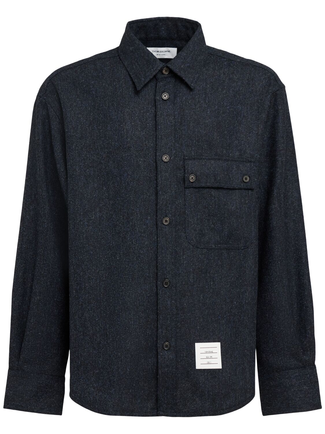 Thom Browne Wool Overshirt In Blue