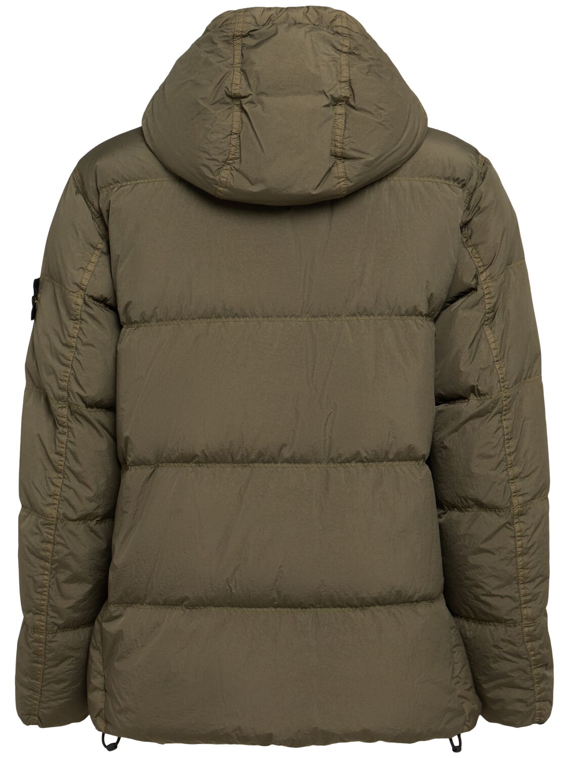 Stone Island Short Nylon Down Parka In Green
