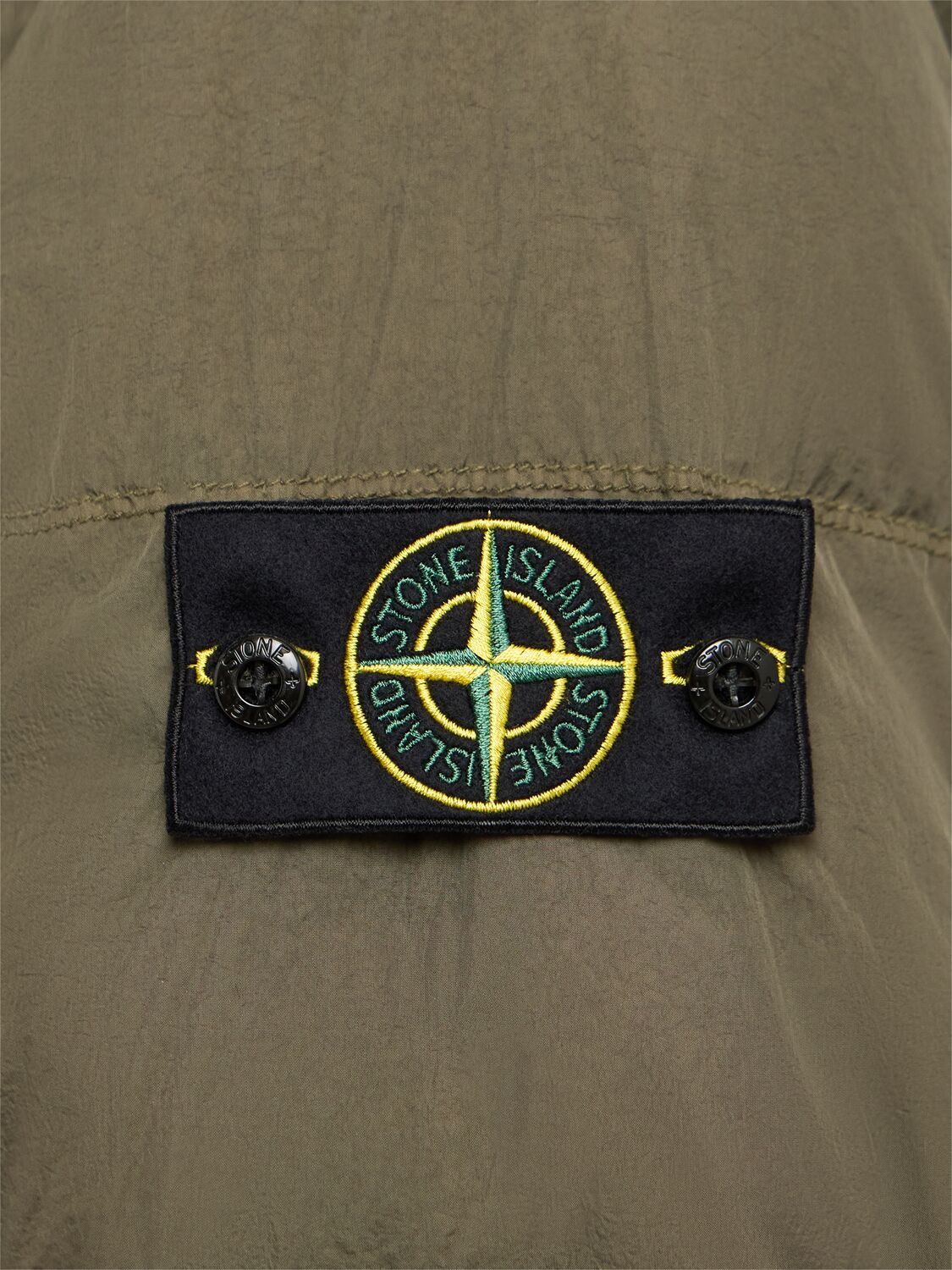 Stone Island Short Nylon Down Parka In Green