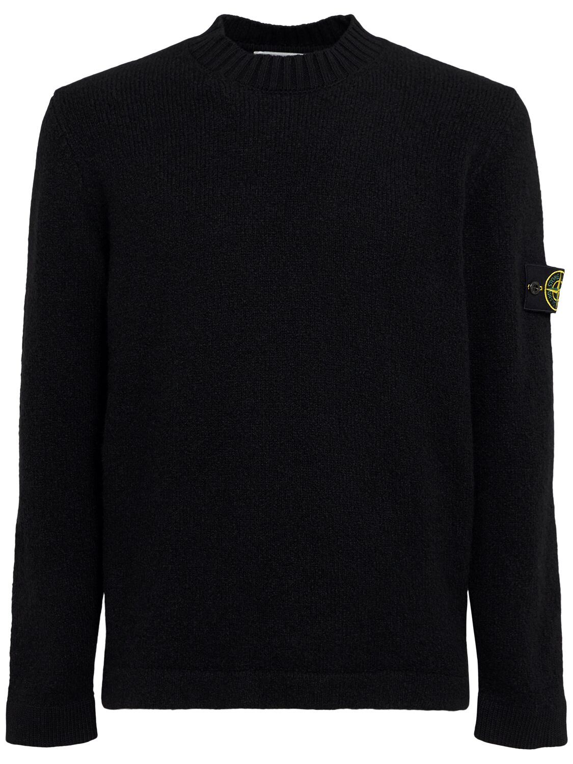 Pull-over En Laine Mélangée À Col Ras-du-cou - STONE ISLAND - Modalova